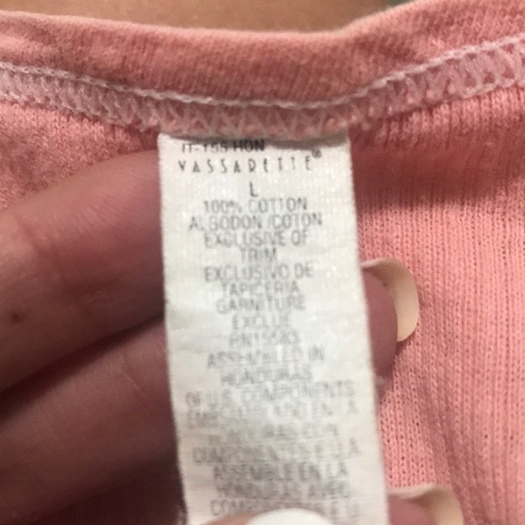 Vassarette Pink Ribbed Sports Bra Bralette Cami - Picture 3 of 4